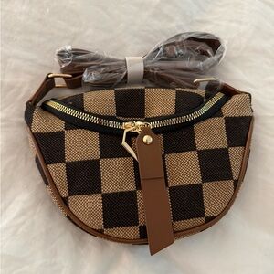 Checkered Purse with Matching Coin Wallet